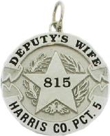 14k white gold custom round mini-badge jewelry pendant with 5 pt 5 point five point star center